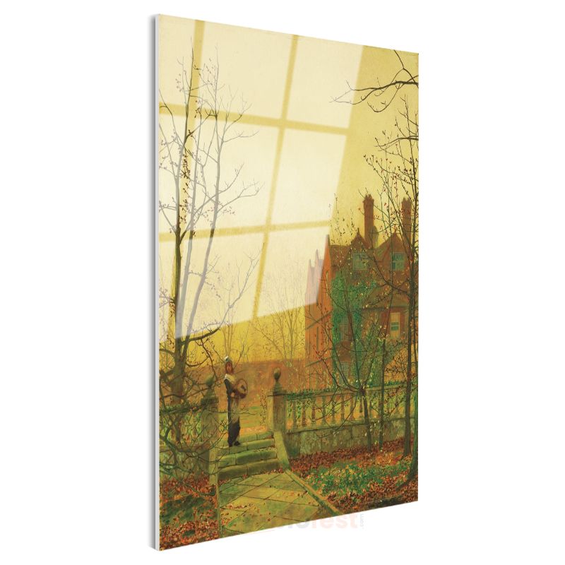 John Atkinson Grimshaw - Bahçe Kapısı Cam Tablo