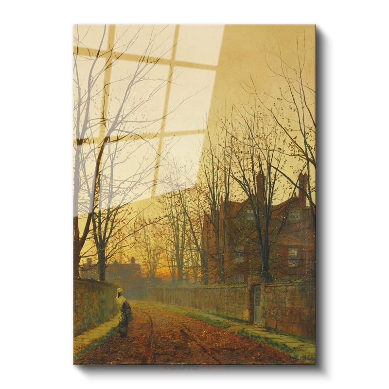 John Atkinson Grimshaw - Sonbahar Patikası Cam Tablo