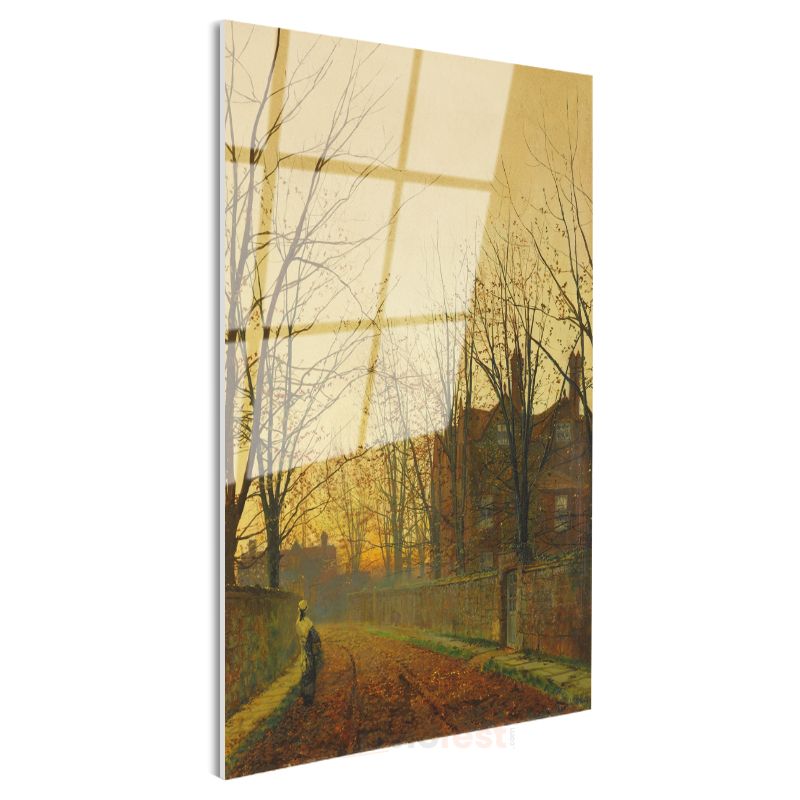 John Atkinson Grimshaw - Sonbahar Patikası Cam Tablo