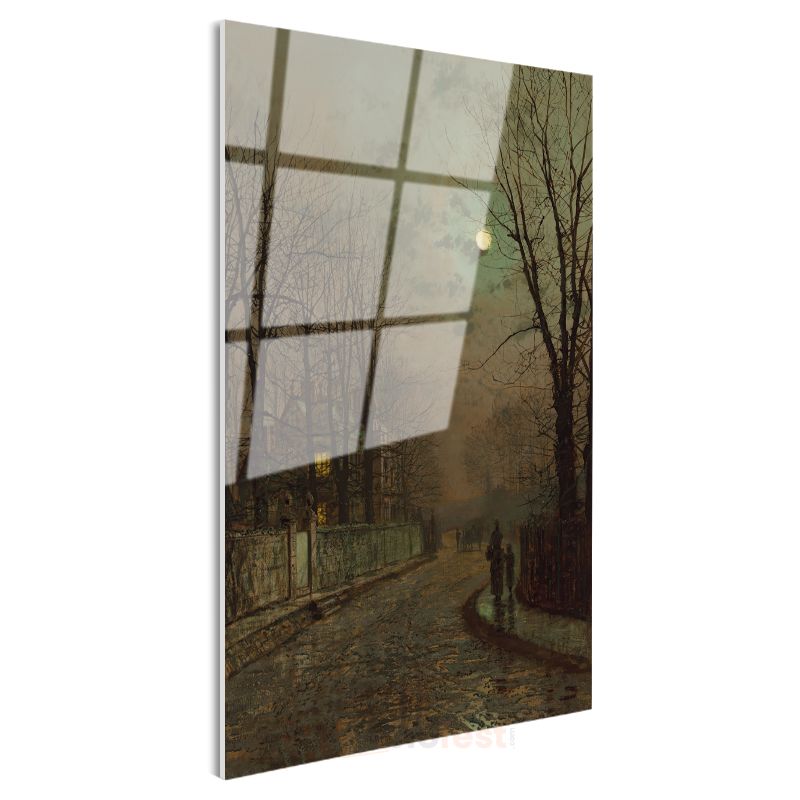 John Atkinson Grimshaw - Mehtaplı Gece Cam Tablo