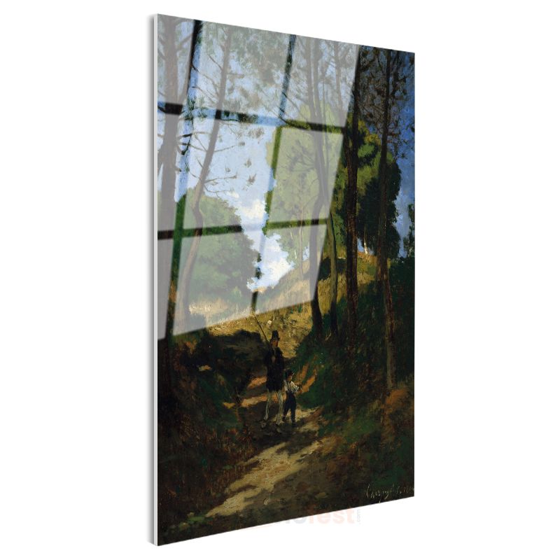 Jean-Baptiste-Camille Corot - Ormanda Yolculuk Cam Tablo