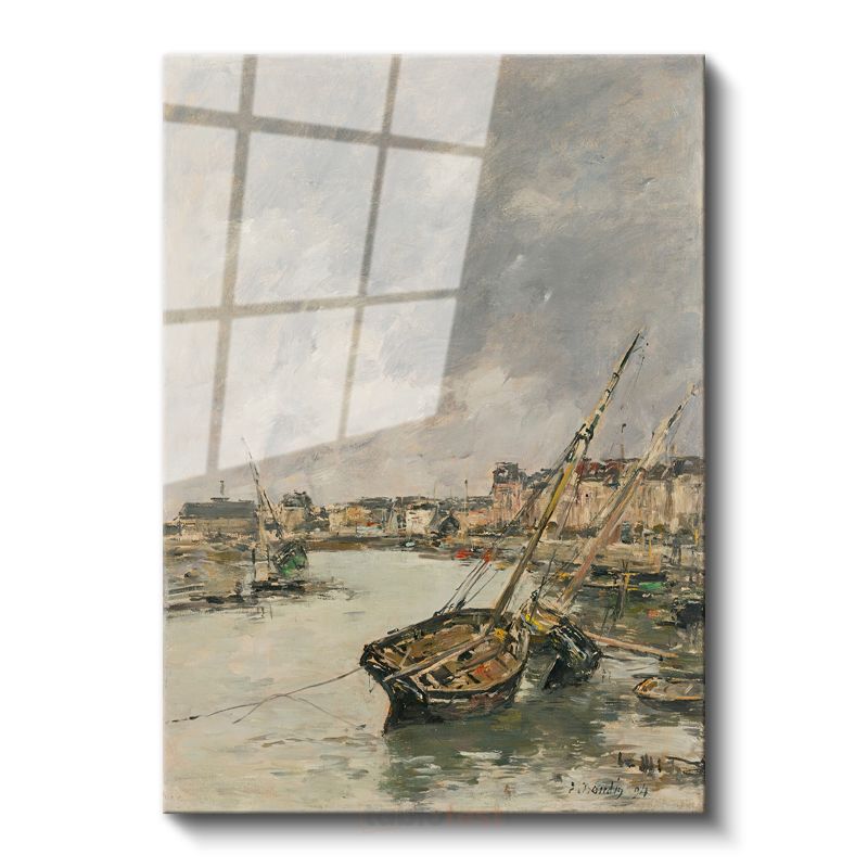 Eugène Boudin - Liman ve Tekneler Cam Tablo