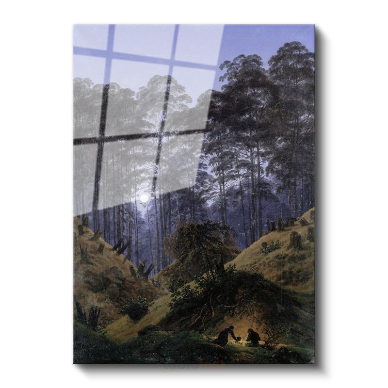 Caspar David Friedrich - Ay Işığında Orman Cam Tablo