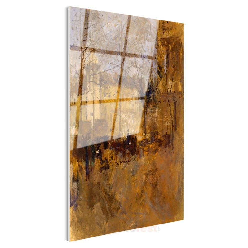 Lesser Ury - Sonbahar Şehir Manzarası Cam Tablo