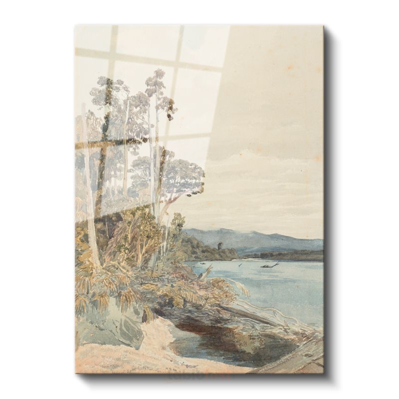 J.M.W. Turner - Nehir Kenarı Manzarası Cam Tablo