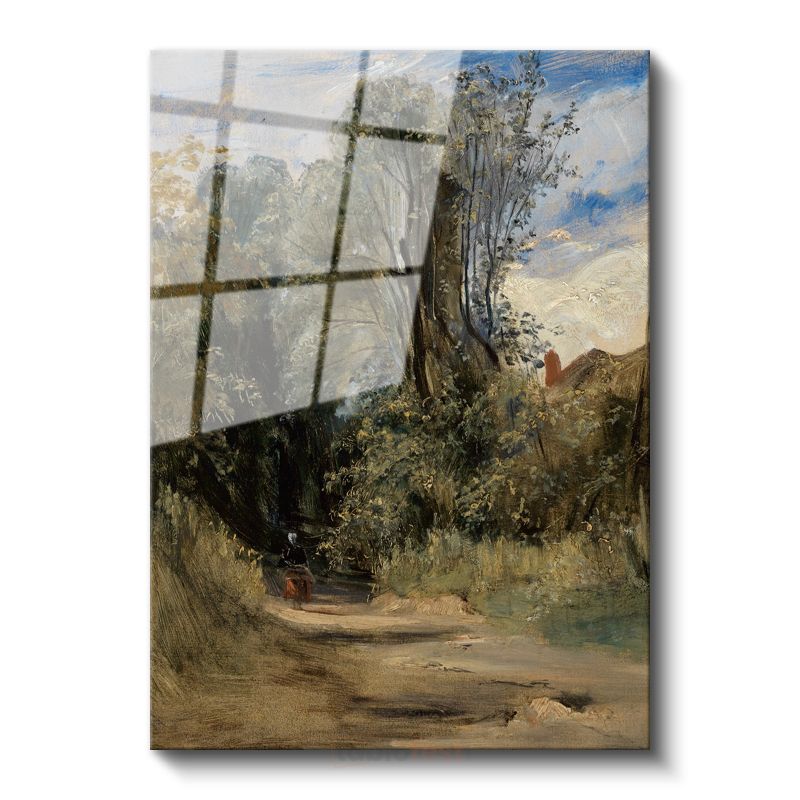 John Constable - Kır Yolu Cam Tablo