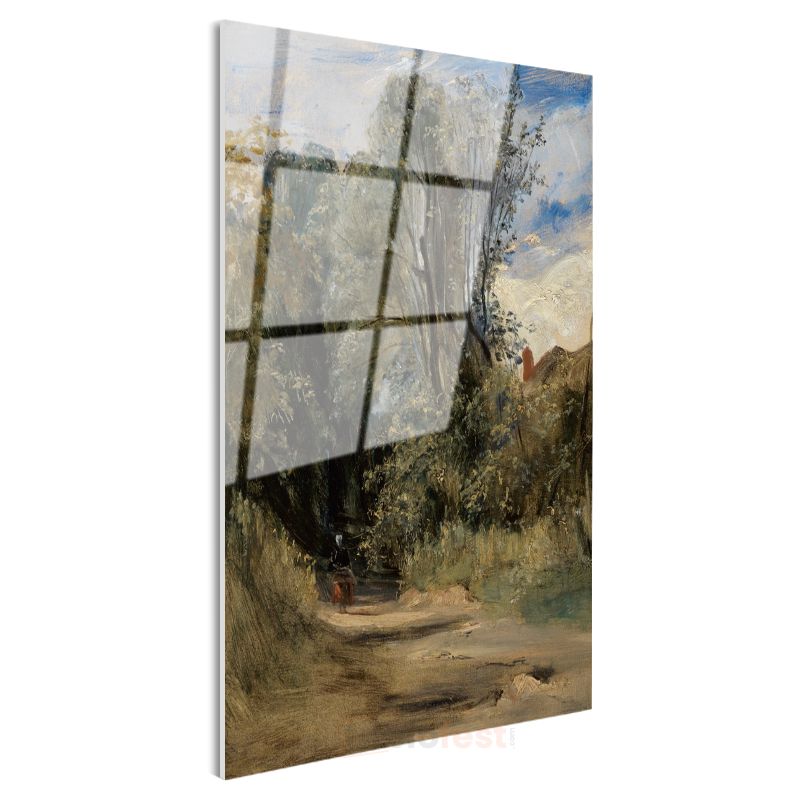 John Constable - Kır Yolu Cam Tablo