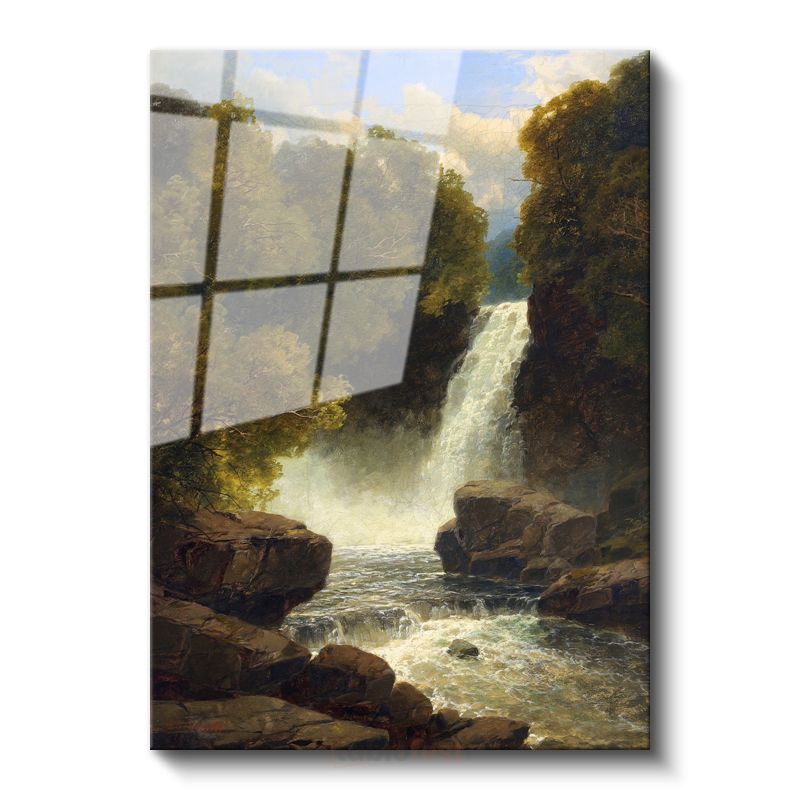 Albert Bierstadt - Şelale Manzarası Cam Tablo