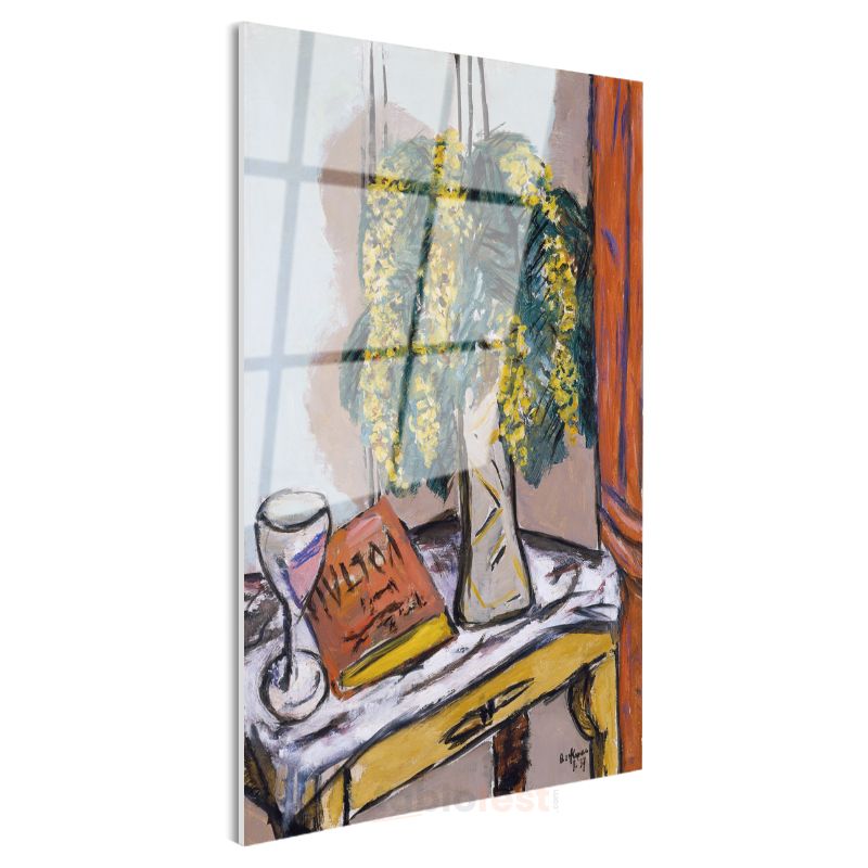 Henri Matisse - Mimoza Vazosu Cam Tablo