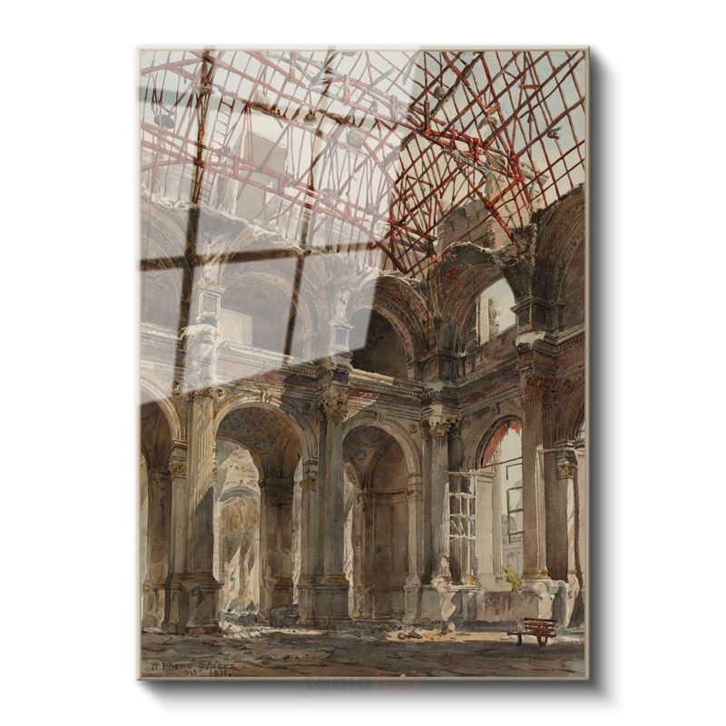 Richard Parkes Bonington - Savaş Sonrası Harabe Cam Tablo