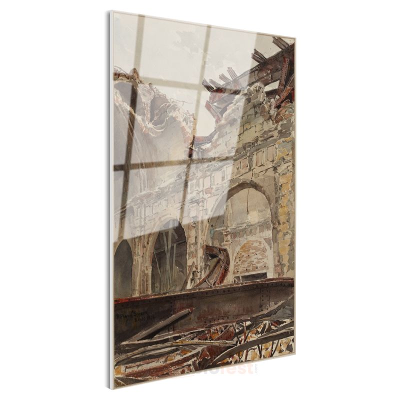 Richard Parkes Bonington - Yıkılan Saray Cam Tablo