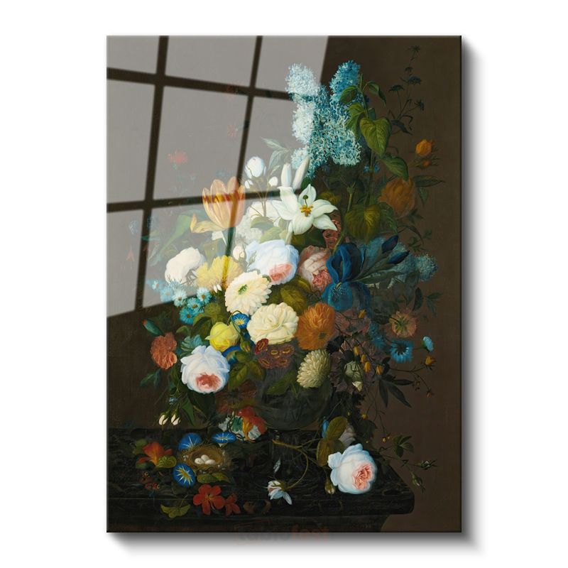 Jan Davidsz de Heem - Bahar Çiçekleri Natürmortu Cam Tablo