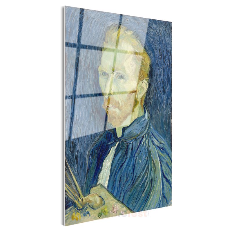 Vincent van Gogh - Mavi Otoportre Cam Tablo