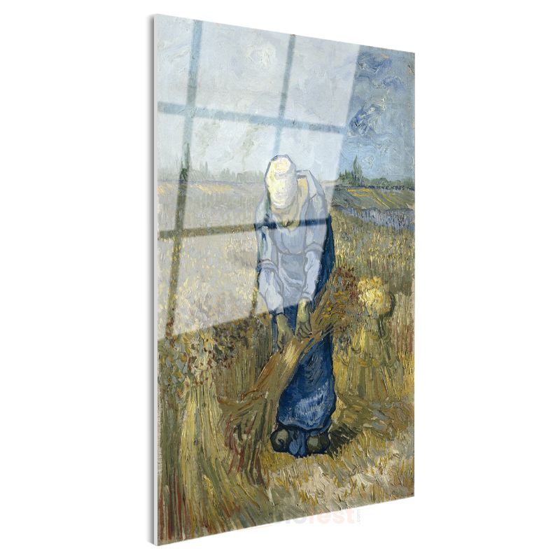 Vincent van Gogh - Buğday Bağlayan Kadın Cam Tablo