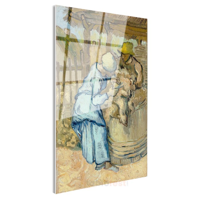 Vincent van Gogh - Koyun Kırpıcılar Cam Tablo