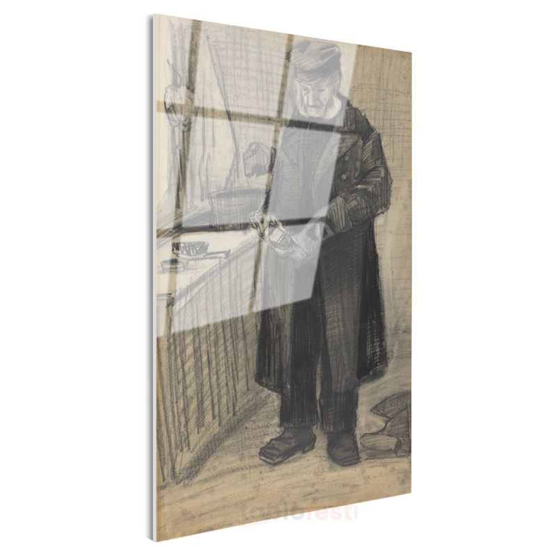 Vincent van Gogh - Mutfaktaki Adam Eskizi Cam Tablo