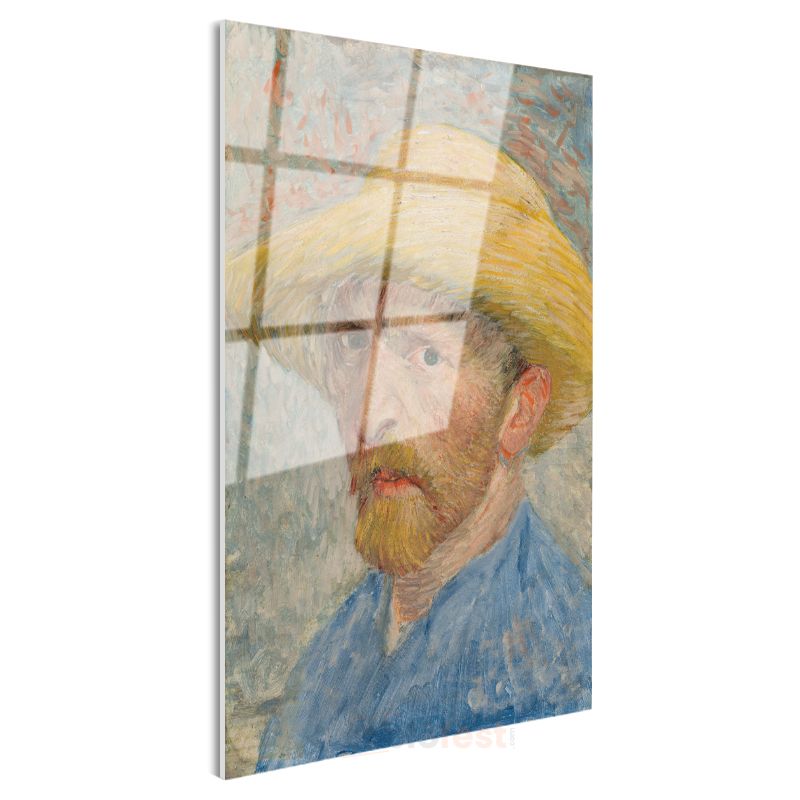 Vincent van Gogh - Hasır Şapkalı Otoportre Cam Tablo