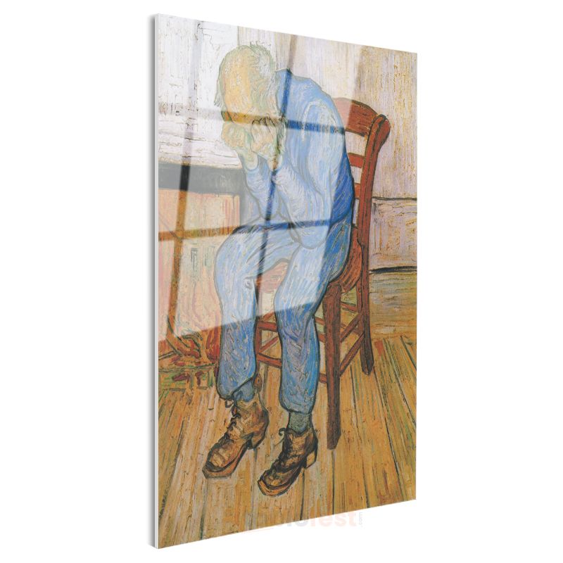 Vincent van Gogh - Eşikte Oturan Yaşlı Adam Cam Tablo