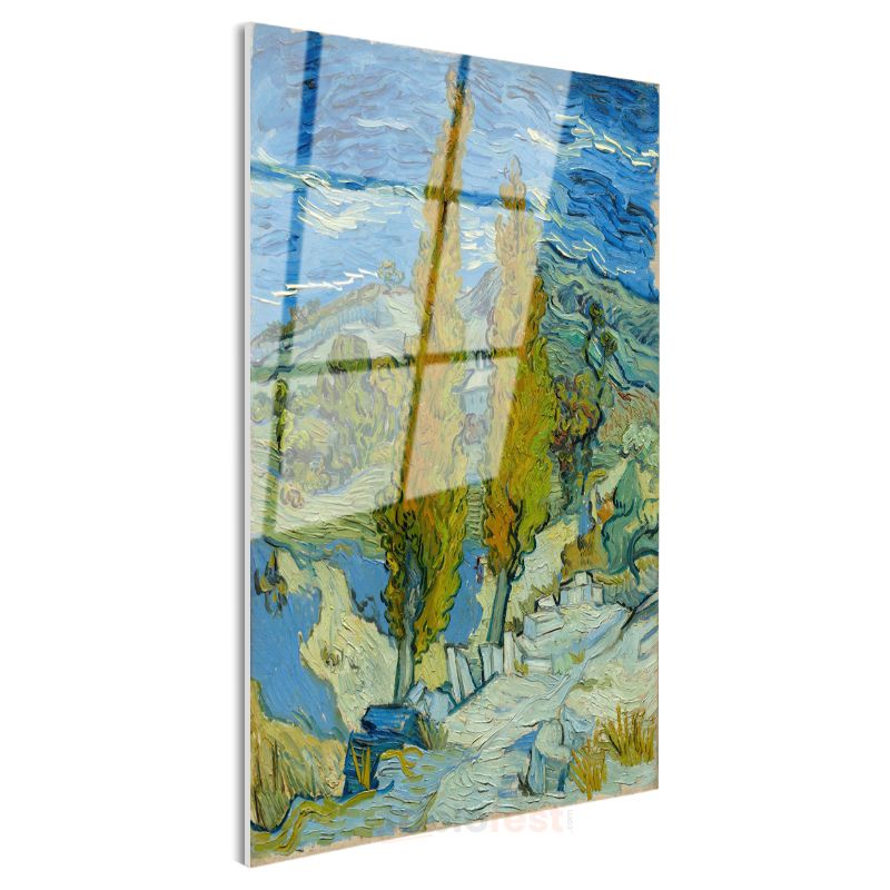 Vincent van Gogh - İki Selvi Ağacı Cam Tablo