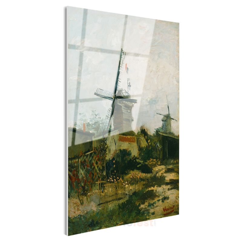 Vincent van Gogh - Montmartre'deki Yel Değirmenleri Cam Tablo