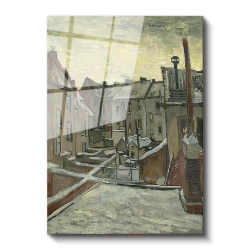 Vincent van Gogh - Antwerp'te Arka Bahçeler Cam Tablo