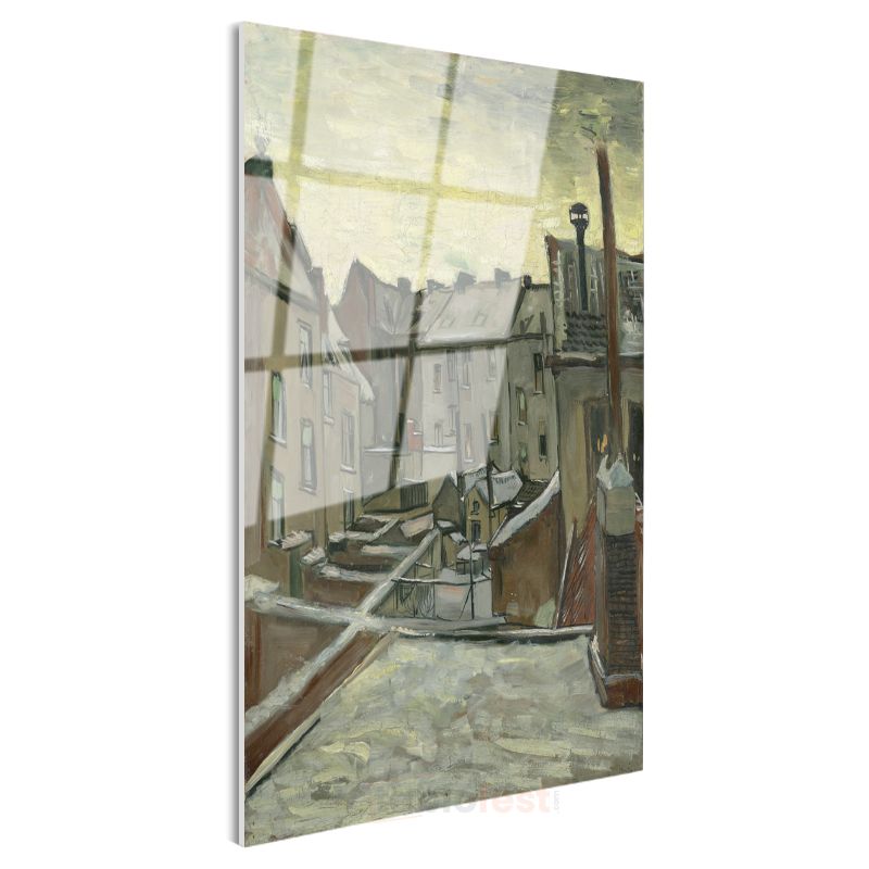 Vincent van Gogh - Antwerp'te Arka Bahçeler Cam Tablo