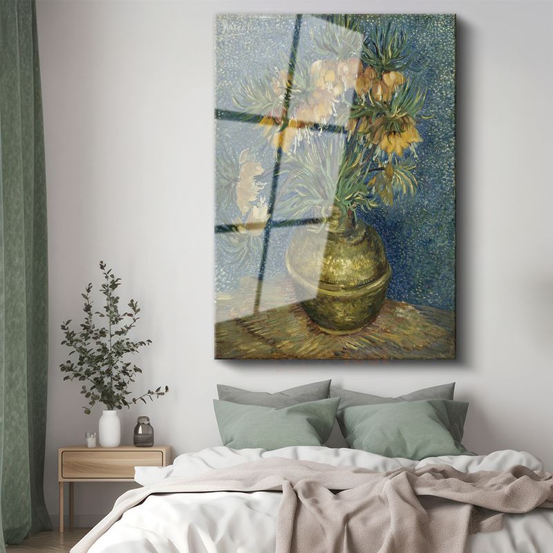 Vincent van Gogh - Vazoda Ters Lale Cam Tablo
