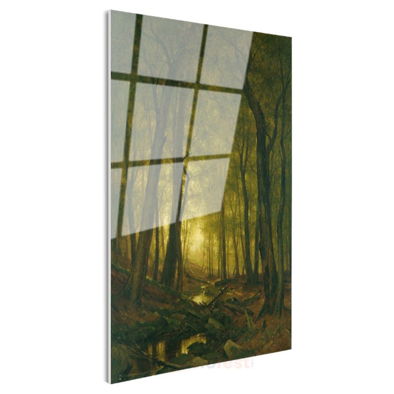 Albert Bierstadt - Orman Işığı Cam Tablo