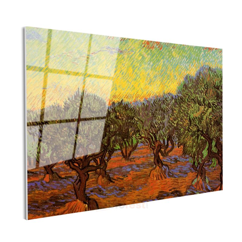 Vincent van Gogh - Zeytin Ağaçları Cam Tablo