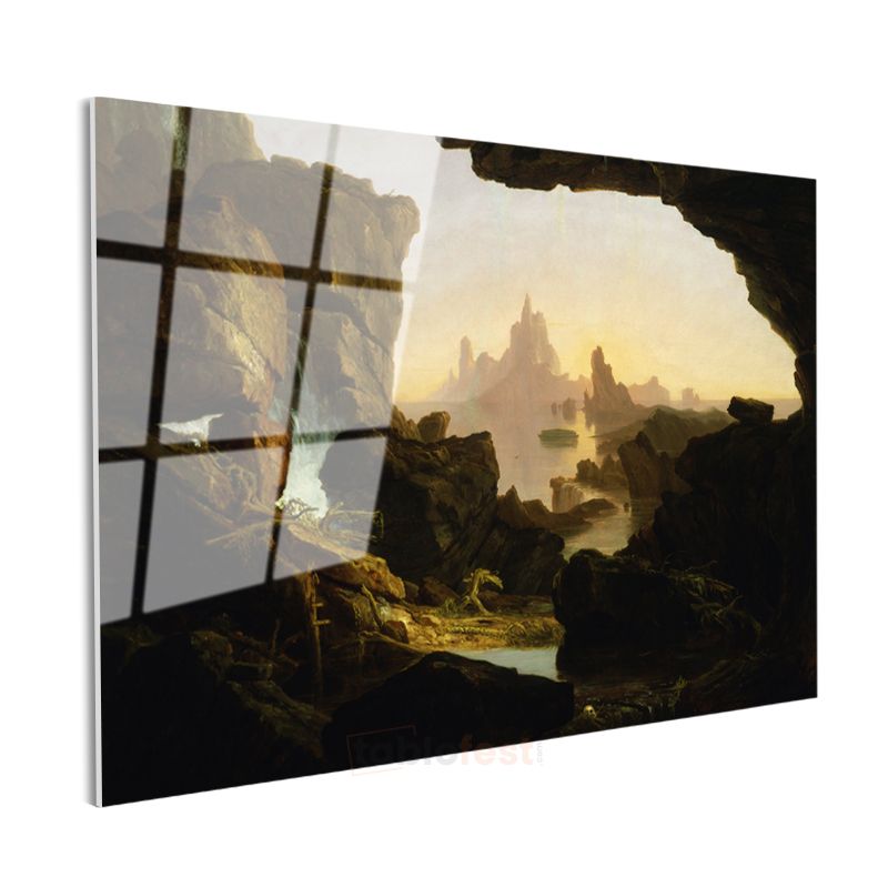 Thomas Cole - Mağaradan Görünüm Cam Tablo