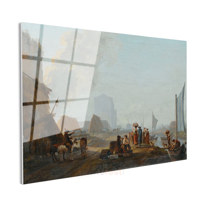 Aelbert Cuyp - Nehir Kıyısında Cam Tablo