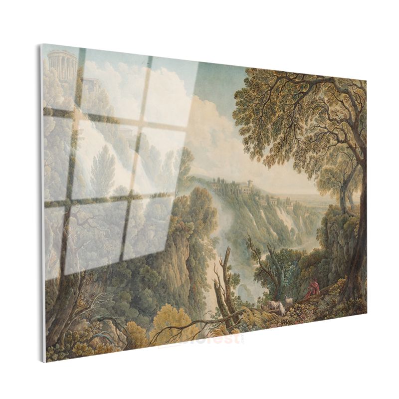 William Turner - Tivoli Şelaleleri Manzarası Cam Tablo