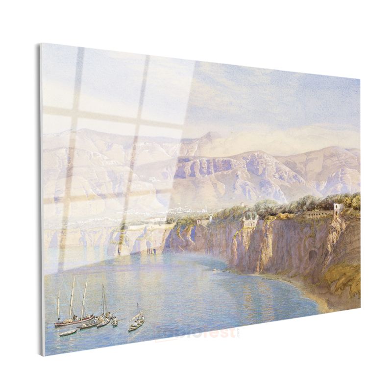J.M.W. Turner - Akdeniz Kıyısı Manzarası Cam Tablo