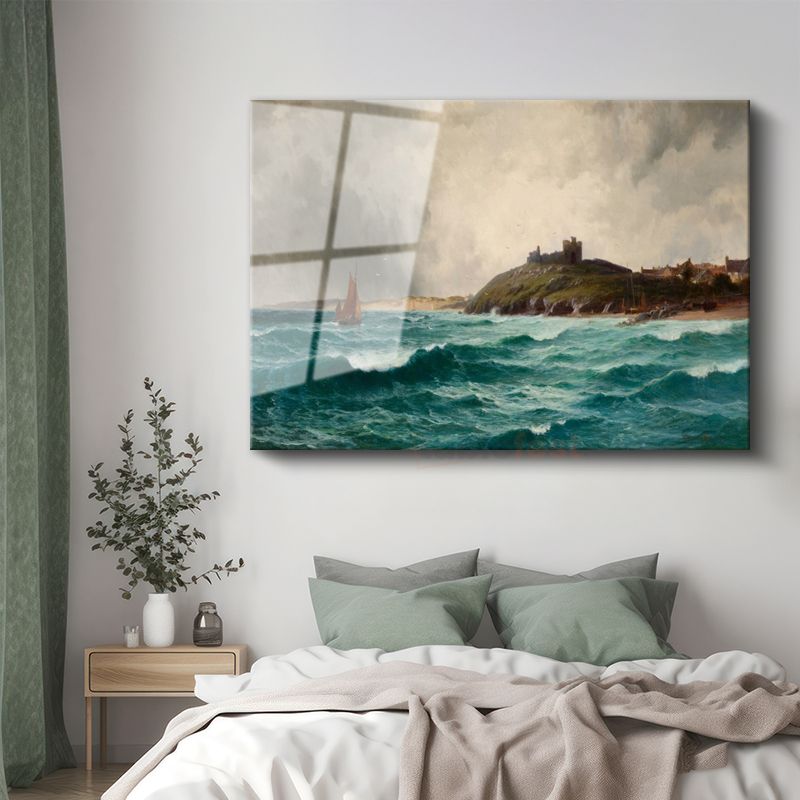 William Turner - Fırtınalı Deniz ve Kale Cam Tablo