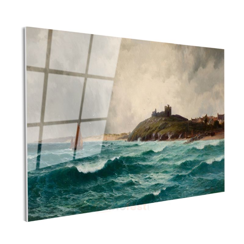 William Turner - Fırtınalı Deniz ve Kale Cam Tablo