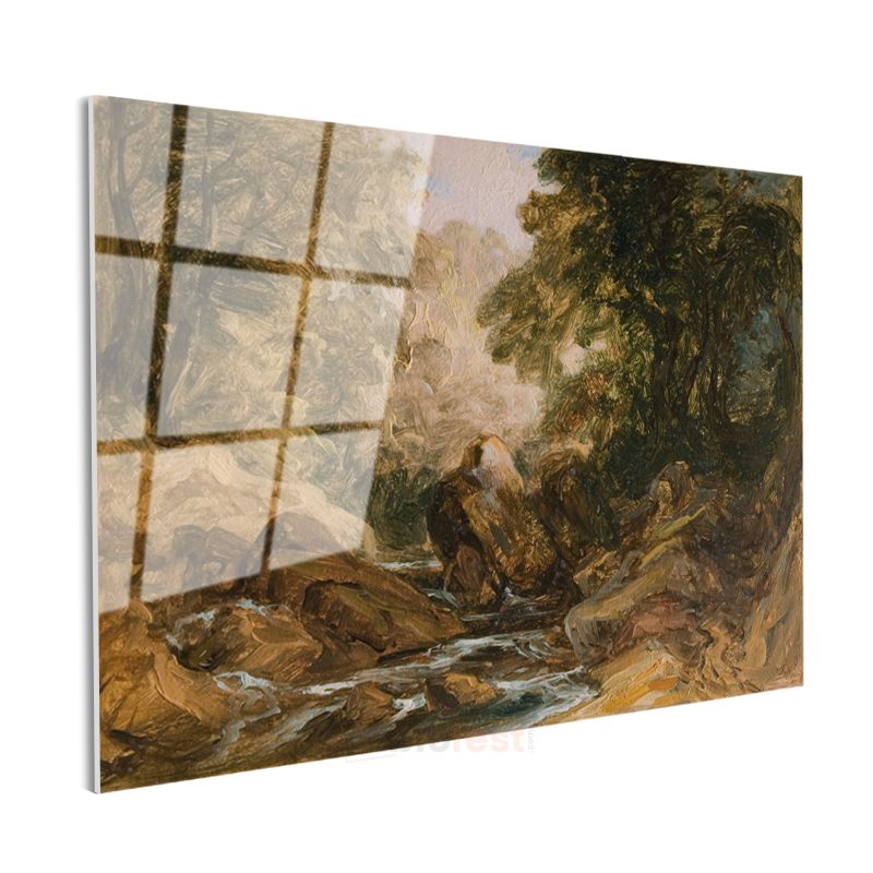 J.M.W. Turner - Kayalık Dere Manzarası Cam Tablo