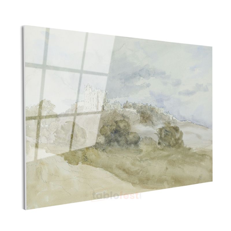 J.M.W. Turner - Tepedeki Şato Cam Tablo