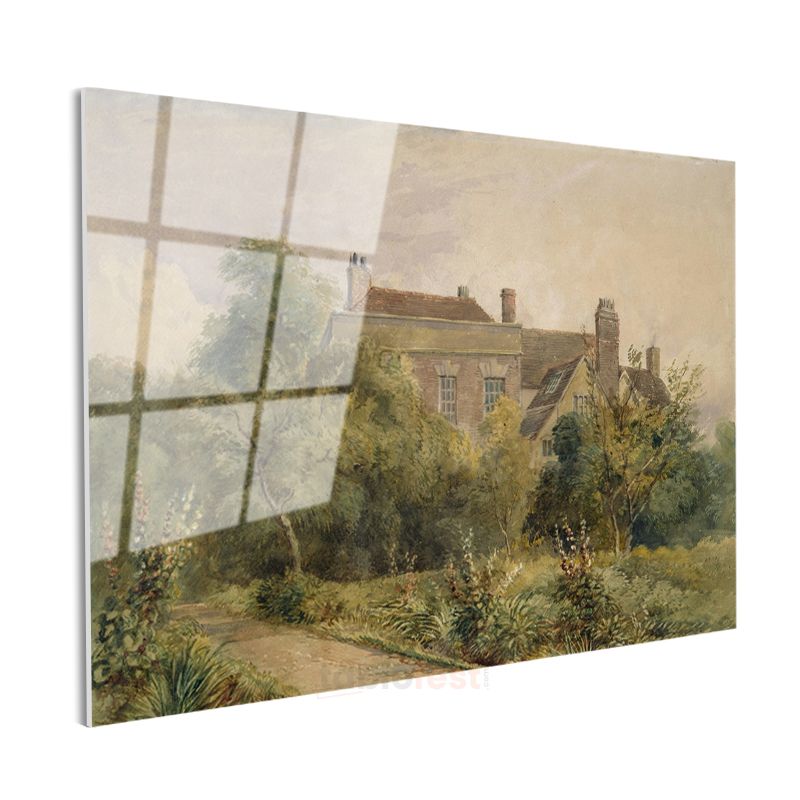 John Constable - İngiliz Kır Evi Cam Tablo