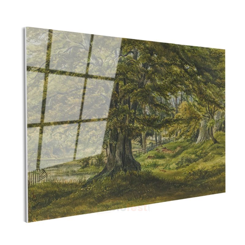 Samuel Palmer - Meşe Ağacı Manzarası Cam Tablo