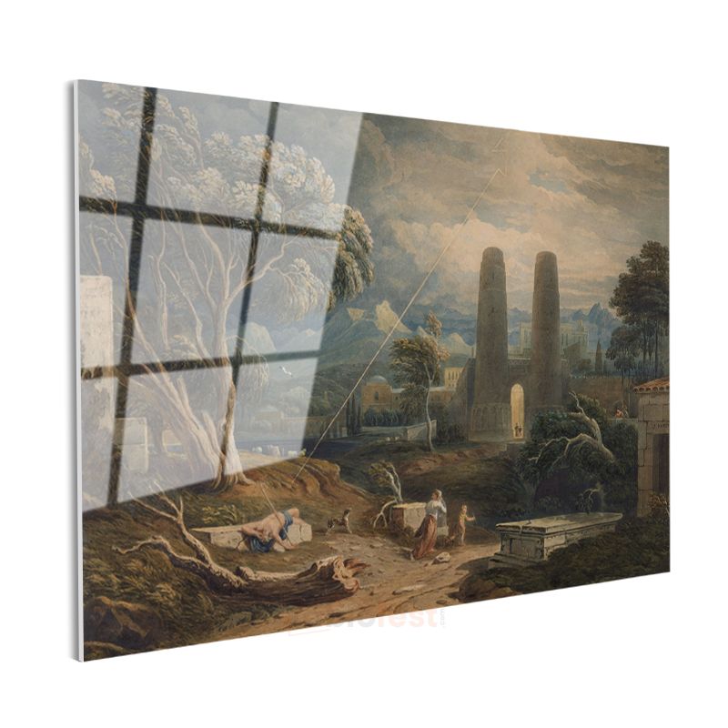 J.M.W. Turner - Antik Kent Manzarası Cam Tablo