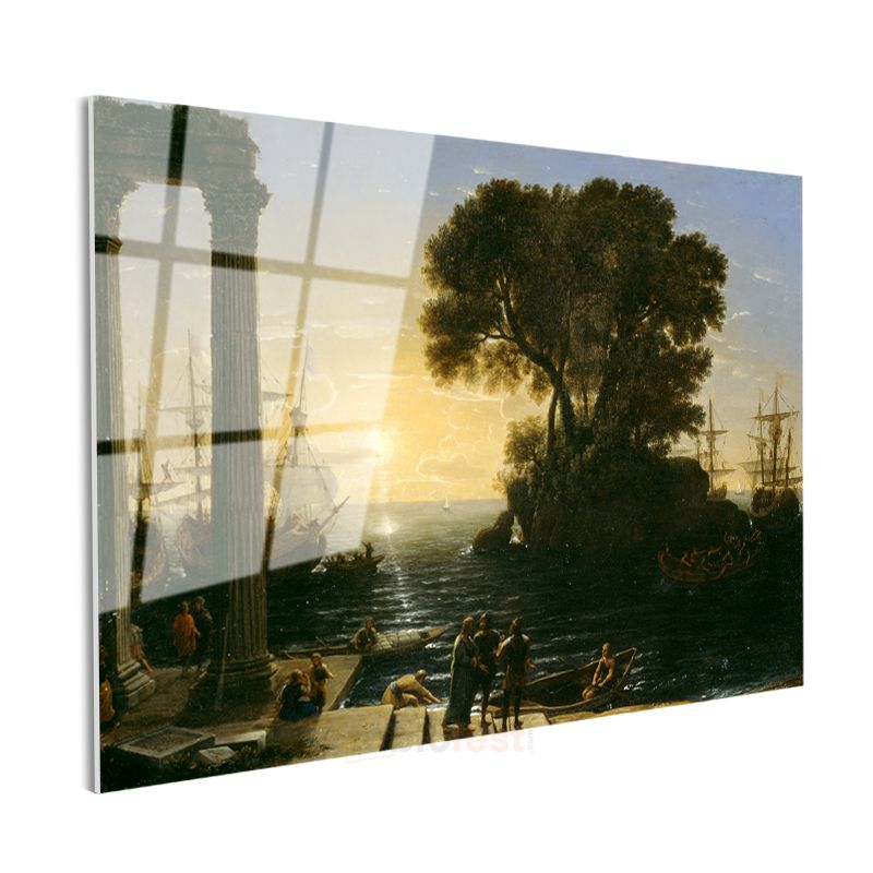 Claude Lorrain - Limanın Doğuşu Cam Tablo