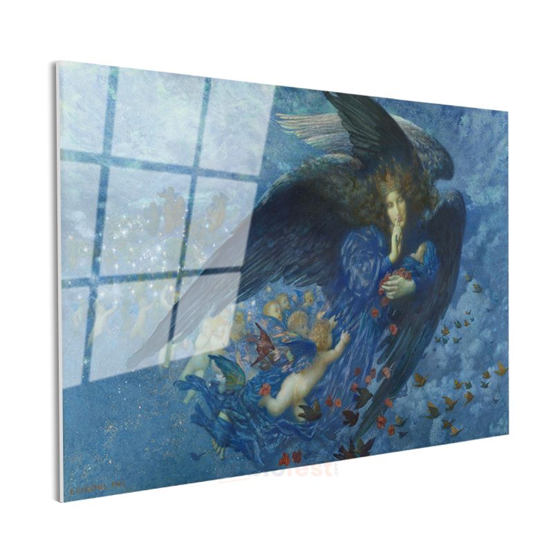 Edward Burne-Jones - Gece Meleği Cam Tablo
