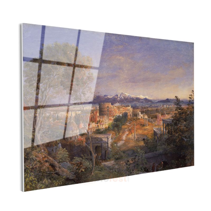 Edward Lear - Roma Manzarası Cam Tablo
