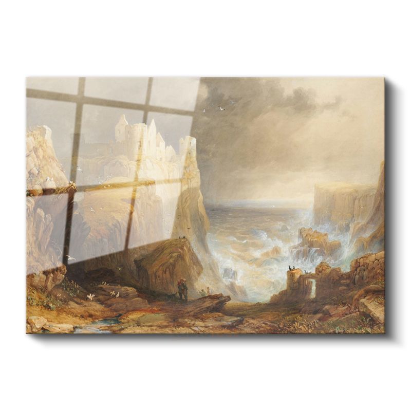 J.M.W. Turner - Deniz Kıyısında Kale Cam Tablo