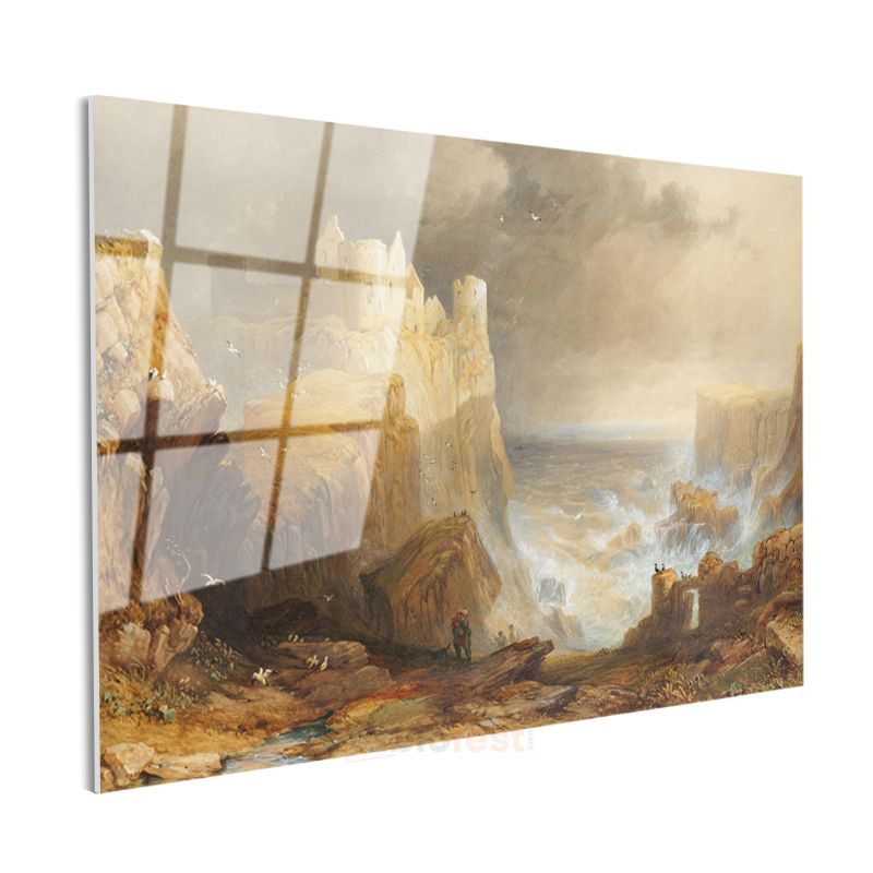 J.M.W. Turner - Deniz Kıyısında Kale Cam Tablo