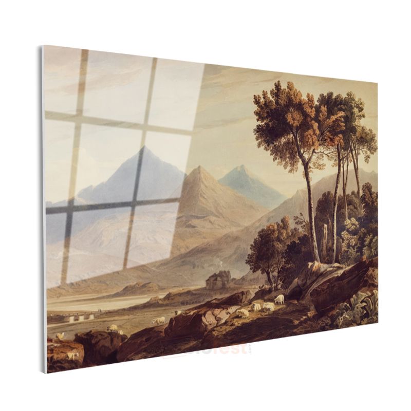 J.M.W. Turner - Dağlık Manzara Cam Tablo