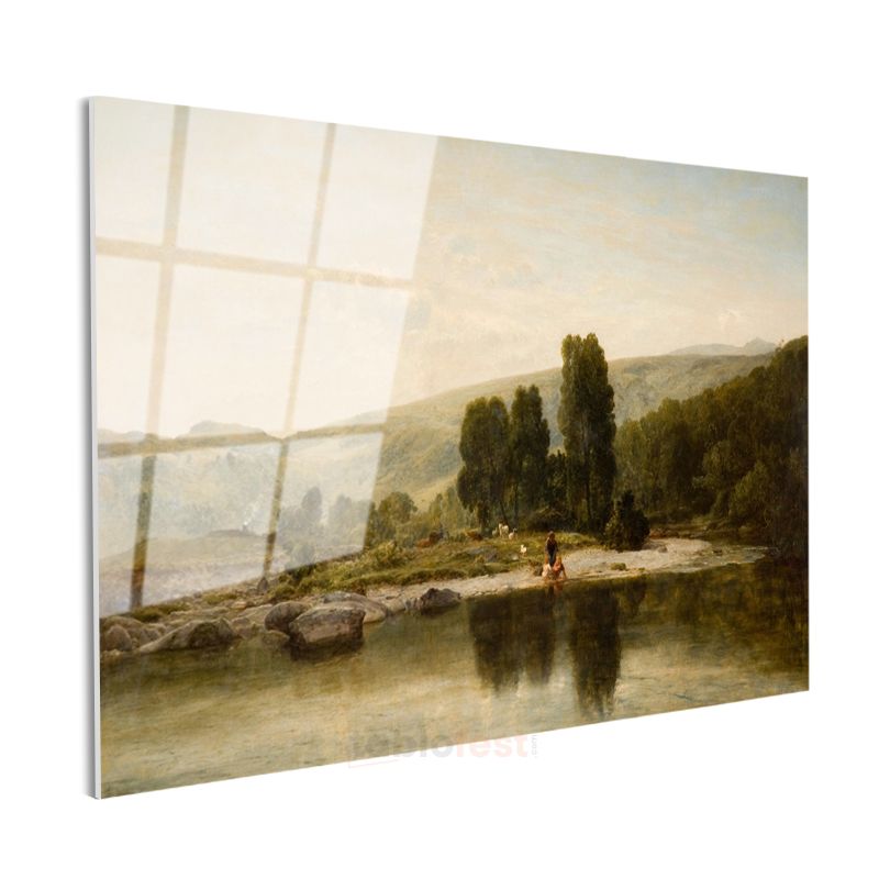 John Constable - Nehir Kenarı Cam Tablo