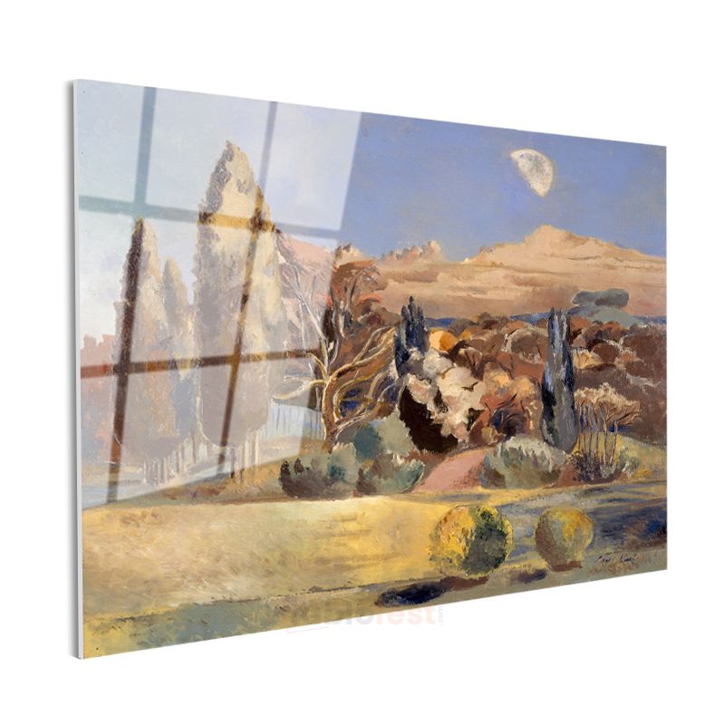 William Turner - Ay Işığında Kırsal Manzara Cam Tablo