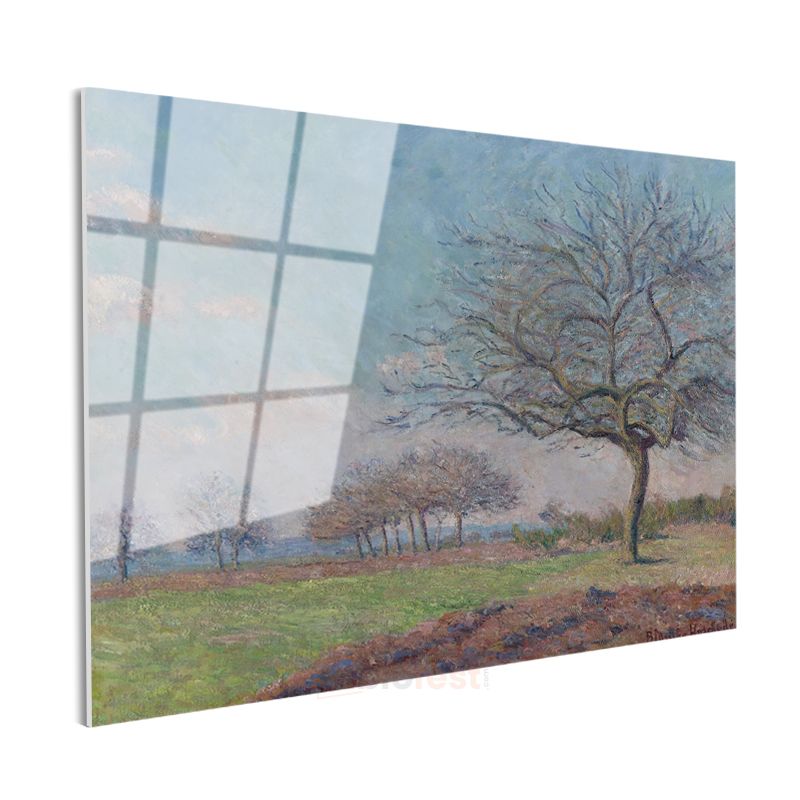 Blanche Hoschedé-Monet - Kış Ağacı Manzarası Cam Tablo