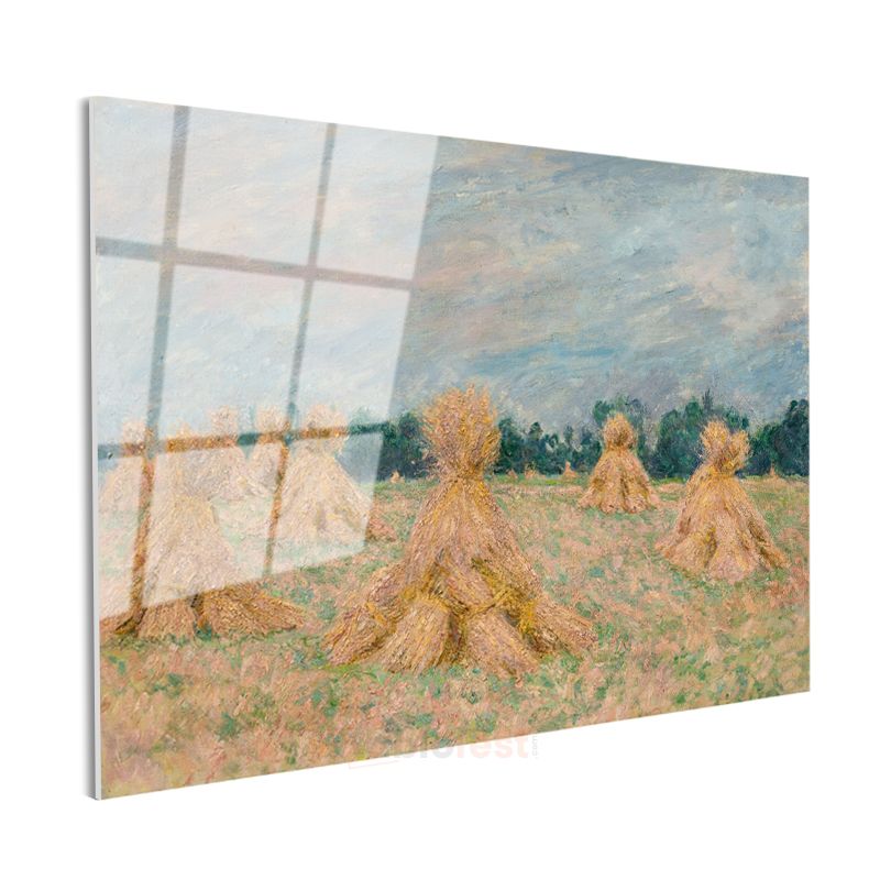 Claude Monet - Saman Balyaları Cam Tablo
